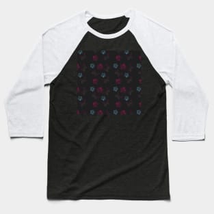 Butterflies and flowers on a dark background Baseball T-Shirt